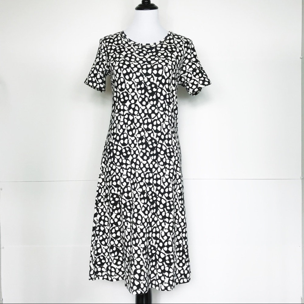 𝅺LIZ Claiborne Cream & Black Short Sleeve Dress XS